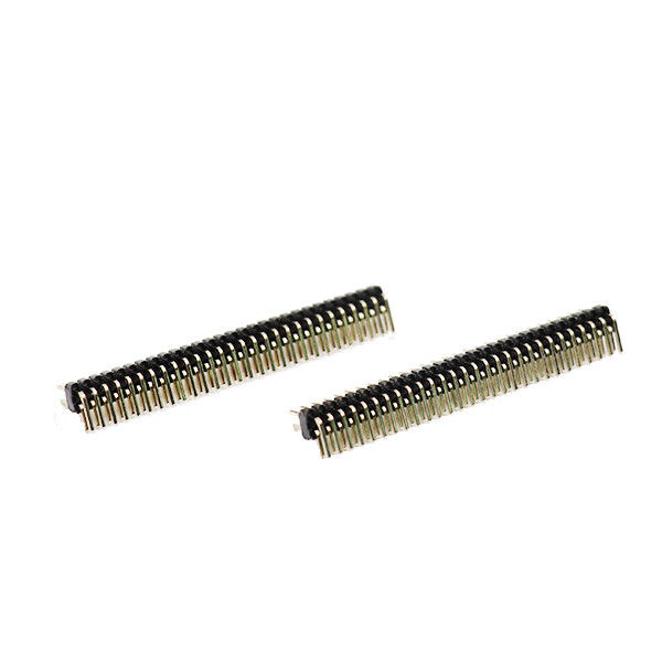 90 độ 1,27mm Độ cao PCB Đầu nối đầu cắm Ghim nhúng hàng đôi ROHS