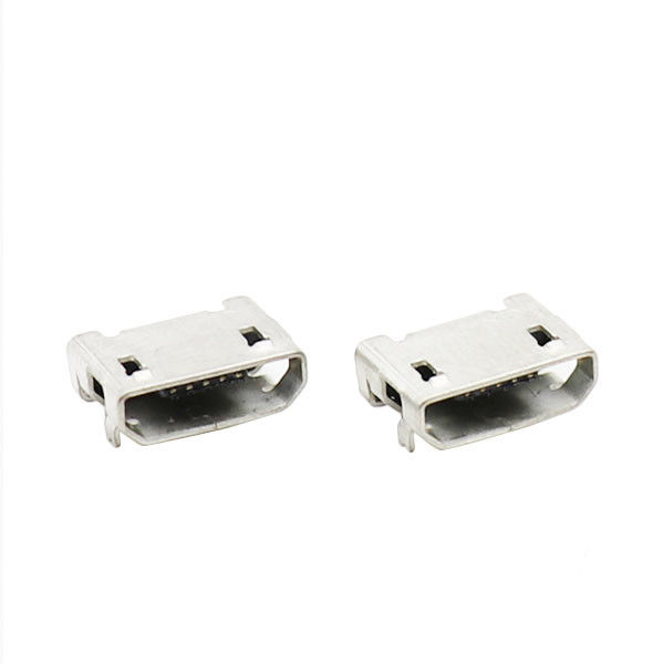 Điện thoại di động Máy tính bảng 5P Đầu nối Vi mô USB Giắc cắm nữ 6.4mm Độ cao ROHS With Post