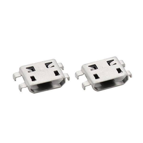 Ổ cắm nữ Vi mô 5P Ngàm cắm giữa USB 0,8mm Loại chìm bốn chân