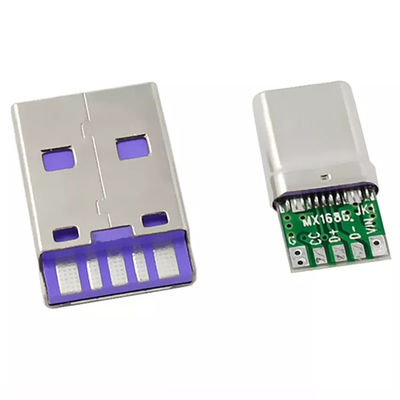 Đầu cắm USB Loại C Đầu nối nam Cổng sạc Tốc độ truyền nhanh 5A