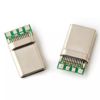 12pin USB 3.1 USB C Đầu nối nam Dây hàn PCB Giao diện cắm USB