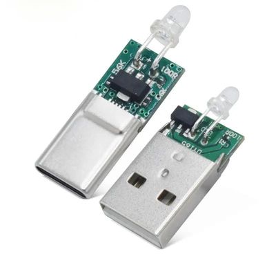 Đồng đồng USB loại C đầu nối nam với đèn LED cho SAMSUNG HUAWEI